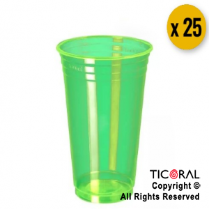 VASO NEON FLUO 300CC AMARILLO LIM?N COPOBRAS x 25 unid